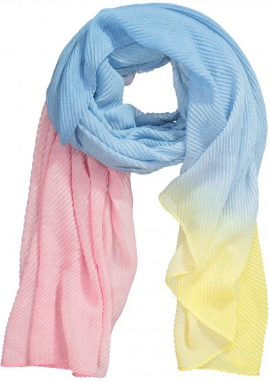 Ulla Popken Pleated Color Gradient Scarf Light Blue - Αξεσουάρ - 