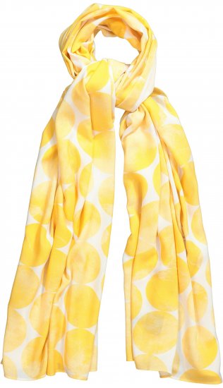 Ulla Popken Circle Print Scarf Yellow - Αξεσουάρ - 