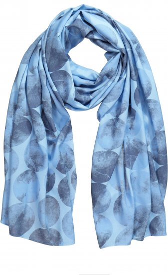 Ulla Popken Circle Print Scarf Blue - Αξεσουάρ - 