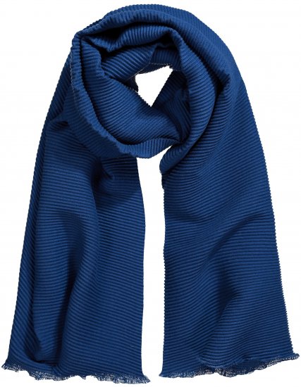 Ulla Popken Pleated Lightweight Scarf Dark Blue - Αξεσουάρ - 