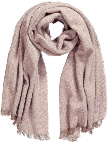 Ulla Popken Fringed Hem Knit Scarf Mocha Brown - Αξεσουάρ - 