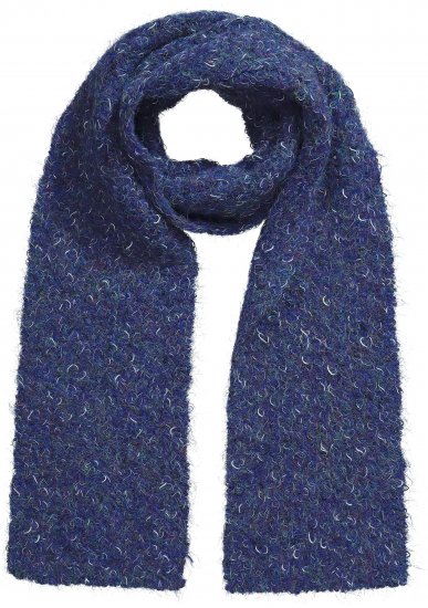 Ulla Popken Marled Mix Yarn Wool Blend Scarf Deep Aqua - Αξεσουάρ - 