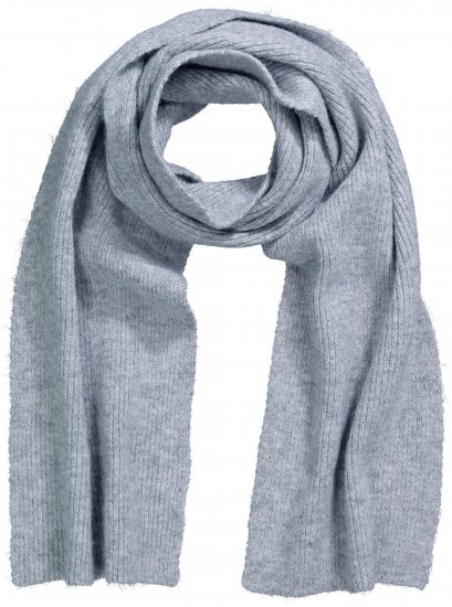 Ulla Popken Ribbed Knit Scarf Light Grey Melange - Αξεσουάρ - 