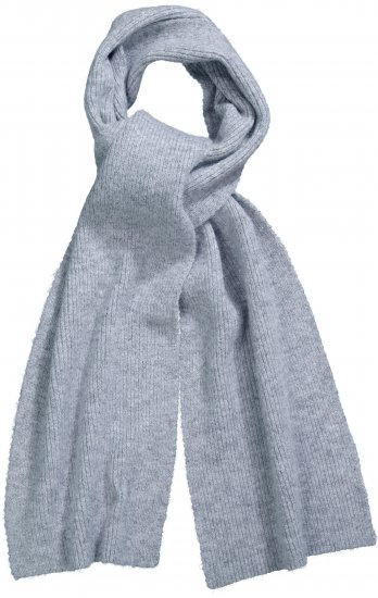 Ulla Popken Ribbed Knit Scarf Light Grey Melange - Αξεσουάρ - 