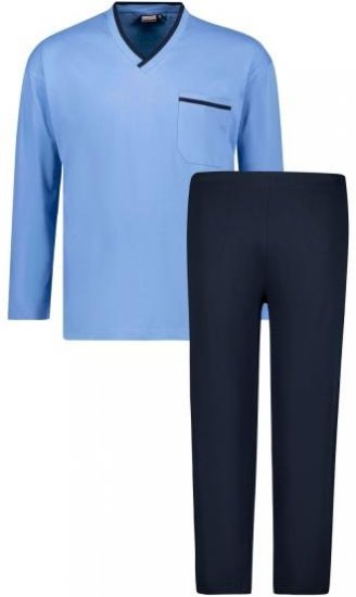 Adamo Beppo Long Sleeve Pyjama Light Blue - Εσώρουχα/Μαγιό - Aνδρικά Εσώρουχα μεγάλα μεγέθη