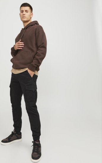 Jack & Jones Paul Flake Cargo Pants Black - Τζιν και παντελόνια - Aνδρικα τζιν παντελόνια μεγάλα μεγέθη