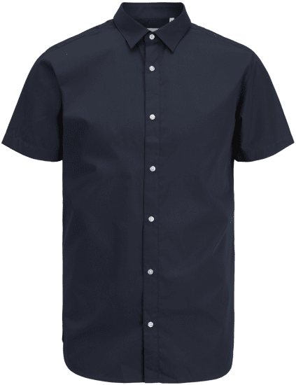 Jack & Jones JOE Shirt Short Sleeve Plain Casual Navy - Πουκάμισα - Aνδρικά πουκαμισα μεγαλα μεγάλα μεγέθη