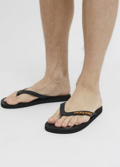 Jack & Jones Logo Palm Print Flip Flop Slippers Anthracite - Ανδρικά Παπούτσια 40-52 - 