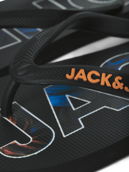 Jack & Jones Logo Palm Print Flip Flop Slippers Anthracite - Ανδρικά Παπούτσια 40-52 - 
