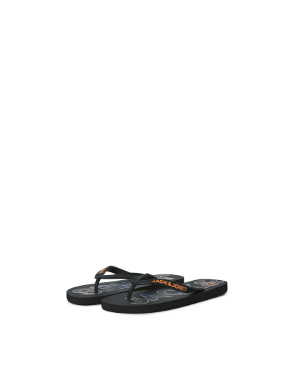Jack & Jones Logo Palm Print Flip Flop Slippers Anthracite - Ανδρικά Παπούτσια 40-52 - 