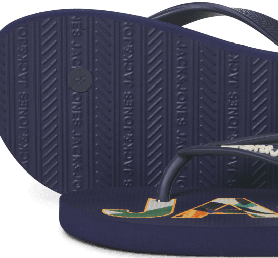 Jack & Jones Logo Palm Print Flip Flop Slippers Medieval Blue - Ανδρικά Παπούτσια 40-52 - 