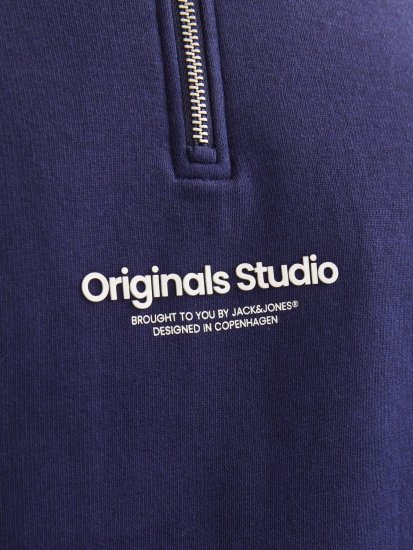 Jack & Jones Esterbro High Neck Quarter Zip Sweatshirt Ocean Cavern - φούτερ/Φούτερ με κουκούλα - φούτερ/Φούτερ με κουκούλα ανδρικά μεγάλα μεγέθη 