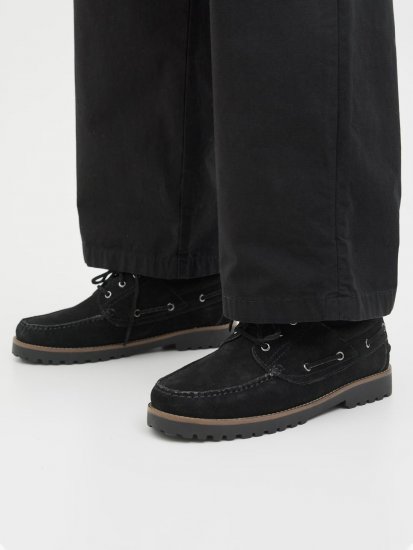 Jack & Jones Brooklyn Suede Boat Shoes Black - Ανδρικά Παπούτσια 40-52 - 