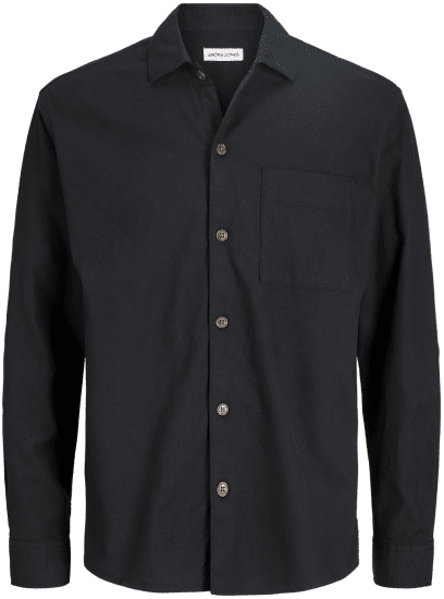 Jack & Jones TRISTAN Overshirt Long Sleeve Black - Πουκάμισα - Aνδρικά πουκαμισα μεγαλα μεγάλα μεγέθη