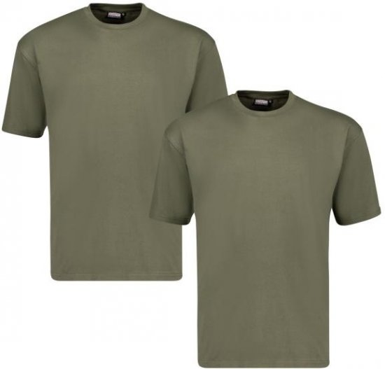 Adamo 129420 Marlon Comfort fit 2-pack T-shirt Olive Green - Μακό μπλουζάκια - Aνδρικά μπλουζεσ μεγάλα μεγέθη