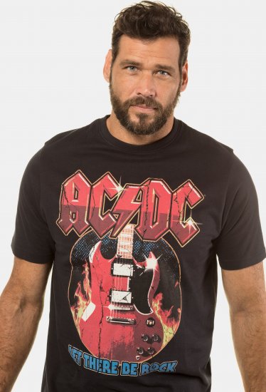 JP1880 ACDC - Let There Be Rock Vintage looking Band T-Shirt Black - Μακό μπλουζάκια - Aνδρικά μπλουζεσ μεγάλα μεγέθη