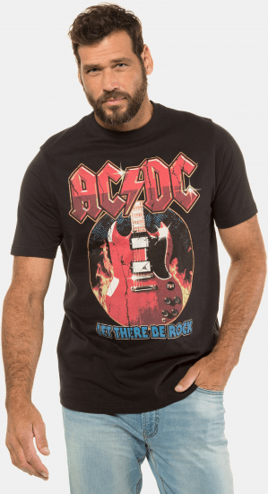 JP1880 ACDC - Let There Be Rock Vintage looking Band T-Shirt Black - Μακό μπλουζάκια - Aνδρικά μπλουζεσ μεγάλα μεγέθη