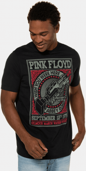 JP1880 Pink Floyd Retro Graphic Comfort Fit Band T-Shirt Black - Μακό μπλουζάκια - Aνδρικά μπλουζεσ μεγάλα μεγέθη