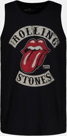 JP1880 Rolling Stones Graphic Band Tank Top Black - Μακό μπλουζάκια - Aνδρικά μπλουζεσ μεγάλα μεγέθη
