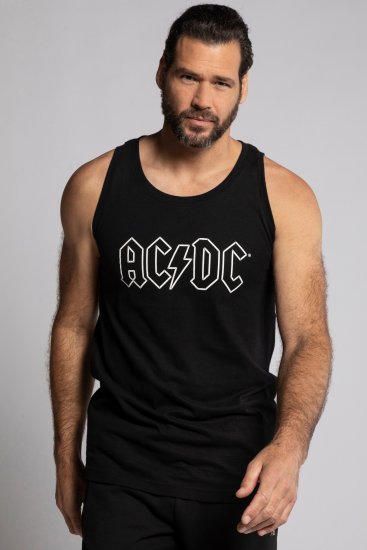 JP1880 AC/DC Graphic Comfort Fit Band Tank Top Black - Μακό μπλουζάκια - Aνδρικά μπλουζεσ μεγάλα μεγέθη