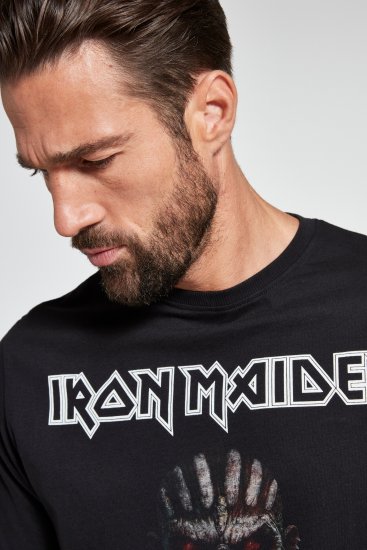 JP1880 Iron Maiden Graphic Band T-Shirt Black - Μακό μπλουζάκια - Aνδρικά μπλουζεσ μεγάλα μεγέθη