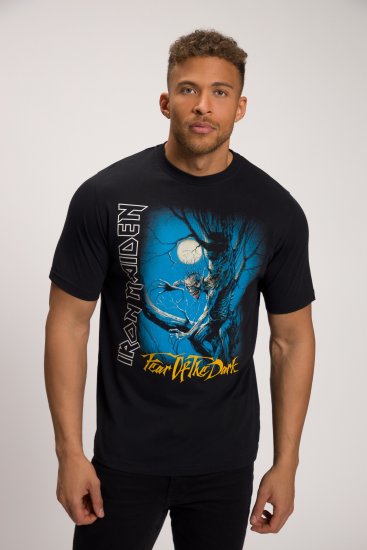 JP1880 Iron Maiden Graphic Comfort Fit Band T-Shirt Black - Μακό μπλουζάκια - Aνδρικά μπλουζεσ μεγάλα μεγέθη