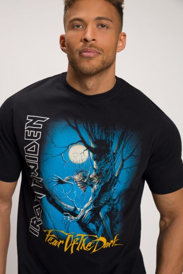JP1880 Iron Maiden Graphic Comfort Fit Band T-Shirt Black - Μακό μπλουζάκια - Aνδρικά μπλουζεσ μεγάλα μεγέθη