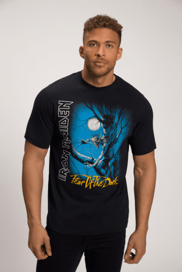 JP1880 Iron Maiden Graphic Comfort Fit Band T-Shirt Black - Μακό μπλουζάκια - Aνδρικά μπλουζεσ μεγάλα μεγέθη