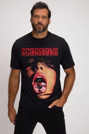 JP1880 Scorpions Graphic Comfort Fit Band T-Shirt Black - Μακό μπλουζάκια - Aνδρικά μπλουζεσ μεγάλα μεγέθη