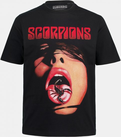 JP1880 Scorpions Graphic Comfort Fit Band T-Shirt Black - Μακό μπλουζάκια - Aνδρικά μπλουζεσ μεγάλα μεγέθη