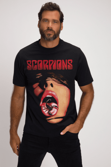 JP1880 Scorpions Graphic Comfort Fit Band T-Shirt Black - Μακό μπλουζάκια - Aνδρικά μπλουζεσ μεγάλα μεγέθη