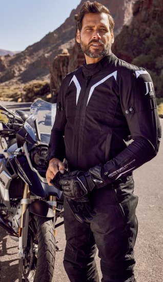 JP1880 3D Mesh Insert Motorcycle Jacket Black - Ρούχα μοτοσικλέτας σε μεγέθη plus size - Ρούχα μηχανής σε μεγάλα μεγέθη για άνδρες