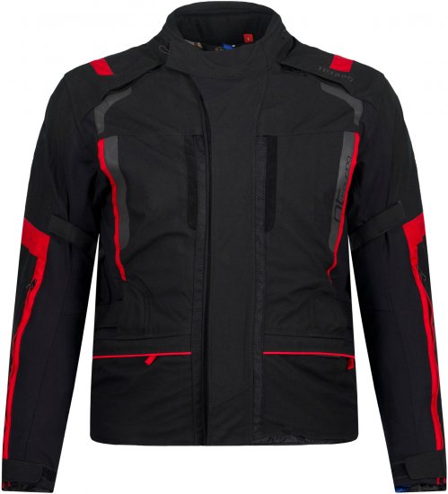 JP1880 Sporty Touring Motorcycle Jacket Black & Red - Ρούχα μοτοσικλέτας σε μεγέθη plus size - Ρούχα μηχανής σε μεγάλα μεγέθη για άνδρες