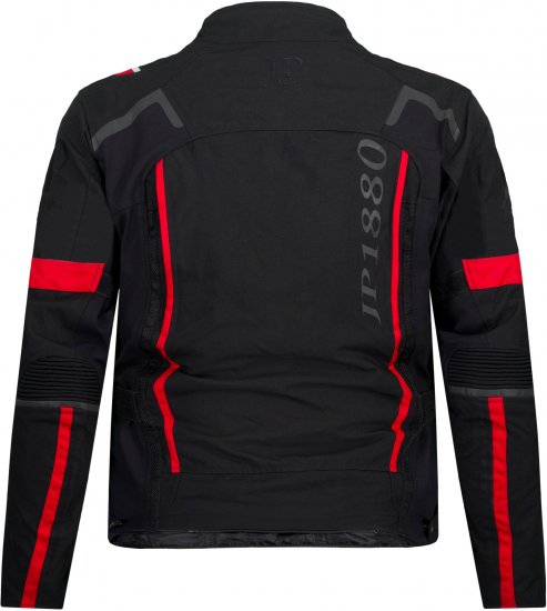 JP1880 Sporty Touring Motorcycle Jacket Black & Red - Ρούχα μοτοσικλέτας σε μεγέθη plus size - Ρούχα μηχανής σε μεγάλα μεγέθη για άνδρες