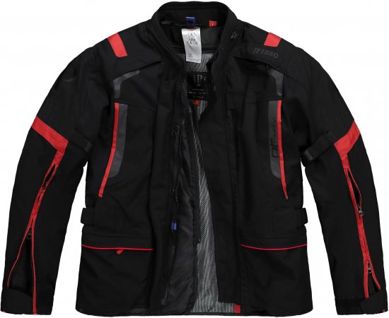 JP1880 Sporty Touring Motorcycle Jacket Black & Red - Ρούχα μοτοσικλέτας σε μεγέθη plus size - Ρούχα μηχανής σε μεγάλα μεγέθη για άνδρες