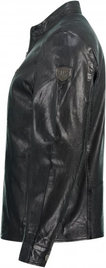 JP1880 Biker Style Leather Jacket Black - Μπουφάν - Aνδρικά μπουφαν μεγάλα μεγέθη