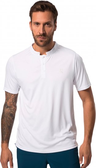 JP1880 Henley QuickDry Tennis T-Shirt Snow White - Αθλητικά ρούχα & Outdoor - Aθλητικα ρούχα μεγάλα μεγέθη ανδρικά