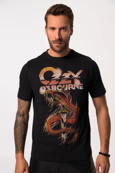JP1880 Ozzy Osbourne Graphic Band T-Shirt Black - Μακό μπλουζάκια - Aνδρικά μπλουζεσ μεγάλα μεγέθη