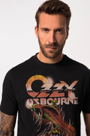 JP1880 Ozzy Osbourne Graphic Band T-Shirt Black - Μακό μπλουζάκια - Aνδρικά μπλουζεσ μεγάλα μεγέθη