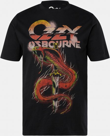 JP1880 Ozzy Osbourne Graphic Band T-Shirt Black - Μακό μπλουζάκια - Aνδρικά μπλουζεσ μεγάλα μεγέθη