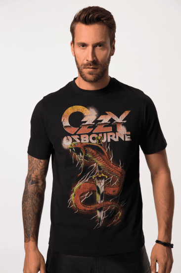 JP1880 Ozzy Osbourne Graphic Band T-Shirt Black - Μακό μπλουζάκια - Aνδρικά μπλουζεσ μεγάλα μεγέθη