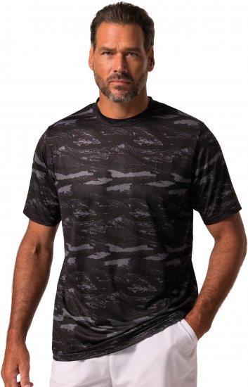 JP1880 QuickDry Graphic Print Tennis T-Shirt Black - Αθλητικά ρούχα & Outdoor - Aθλητικα ρούχα μεγάλα μεγέθη ανδρικά