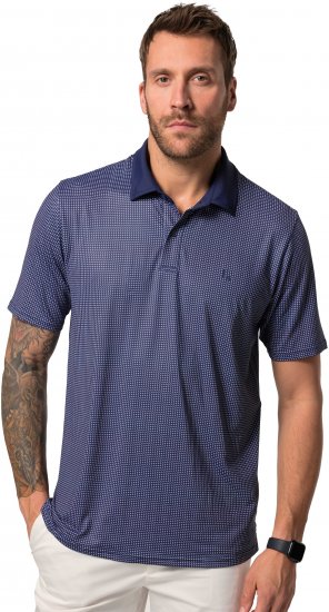 JP1880 Jay-Pi QuickDry Small Print Golf Polo Shirt Navy Blue - Πόλο μπλουζάκια - Aνδρικά μπλουζακια πολο μεγάλα μεγέθη