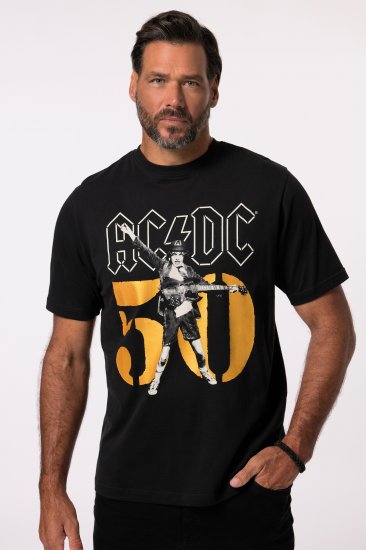 JP1880 AC/DC Graphic Band T-Shirt Black - Μακό μπλουζάκια - Aνδρικά μπλουζεσ μεγάλα μεγέθη