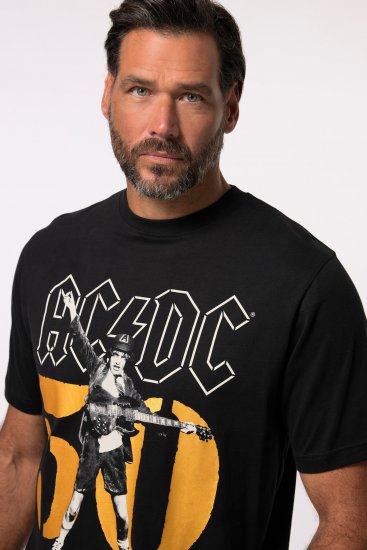 JP1880 AC/DC Graphic Band T-Shirt Black - Μακό μπλουζάκια - Aνδρικά μπλουζεσ μεγάλα μεγέθη