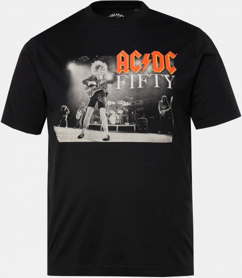 JP1880 AC/DC 50th Anniversary Band Photo T-Shirt Black - Μακό μπλουζάκια - Aνδρικά μπλουζεσ μεγάλα μεγέθη