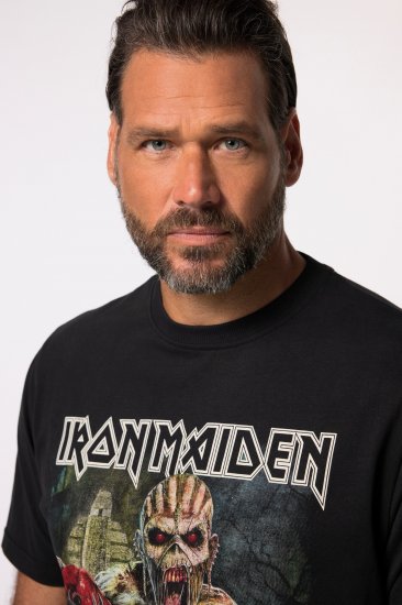 JP1880 Iron Maiden Eddie Attack Band T-Shirt Black - Μακό μπλουζάκια - Aνδρικά μπλουζεσ μεγάλα μεγέθη