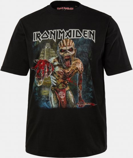 JP1880 Iron Maiden Eddie Attack Band T-Shirt Black - Μακό μπλουζάκια - Aνδρικά μπλουζεσ μεγάλα μεγέθη