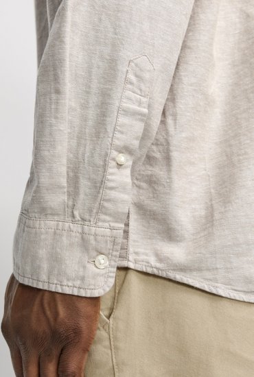 Jack & Jones Breeze Linen Blend Long Sleeve Shirt Crockery - Πουκάμισα - Aνδρικά πουκαμισα μεγαλα μεγάλα μεγέθη