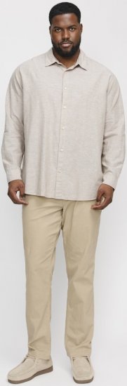 Jack & Jones Breeze Linen Blend Long Sleeve Shirt Crockery - Πουκάμισα - Aνδρικά πουκαμισα μεγαλα μεγάλα μεγέθη